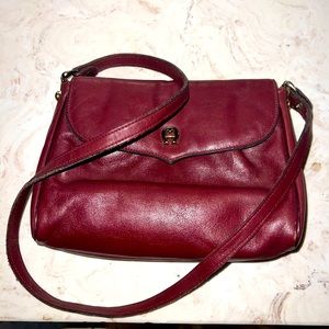 Etienne Aigner Vintage Classic Dark Burgundy Leather Shoulder / Crossbody Bag